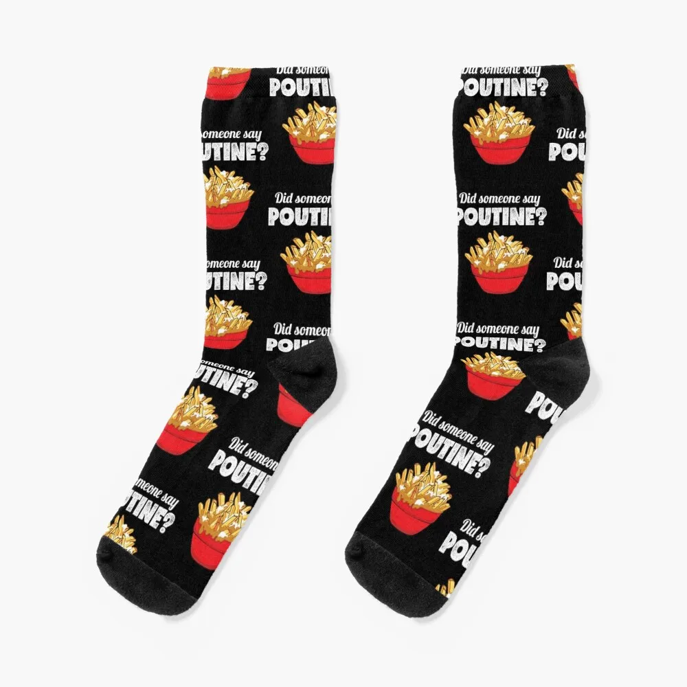 

Funny Canadian Pride Did Someone Say Poutine print Socks gift short Male Socks Women's
