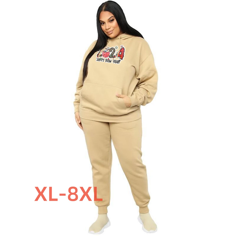 Plus Size 4xl 5xl 6xl 7xl 8xl Women Jogging Sets Outfits Happy New Year Print Women Clothing 2 Piece Winter Set
Plus Size 4xl 5xl 6xl 7xl 8xl Women Jogging Sets Outfits Happy New Year Print Women Clothing 2 Piece Winter Set