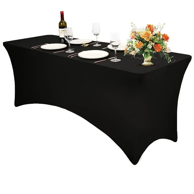 

Hotel Wedding Banquet Solid Color Spandex Tablecloths Elastic Fabric Table Cover for Gathering Banquet Guests Wear-resistant