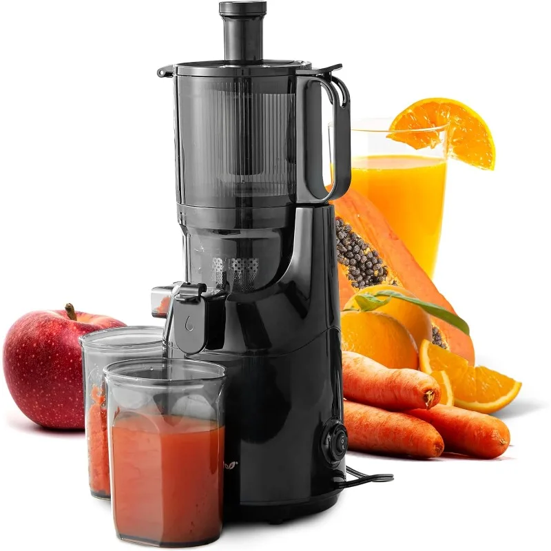 

Elite Gourmet EJX320 Big Mouth Whole Fruit 5.2” Self-Feeding Chute, Cold Press Masticating Slow Juice Extractor, Hands-Free