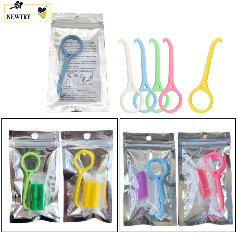 

3 Types Orthodontic Aligner Remove Tool Set 5/20Packs Dental Invisible Brace Extractor Removal Hook Oral Teeth Aligner Chewies