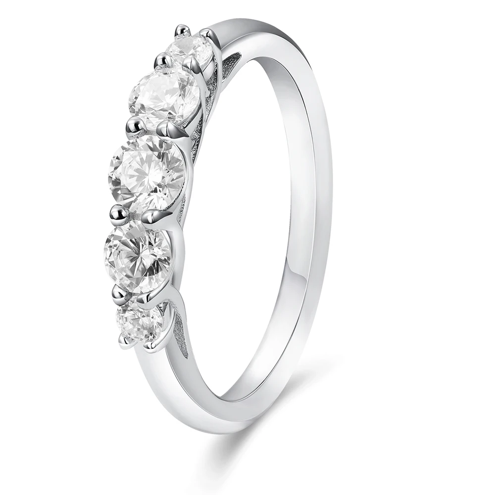 

Женское Обручальное кольцо с муассанитом, из серебра 925 пробы, с 5 камнями