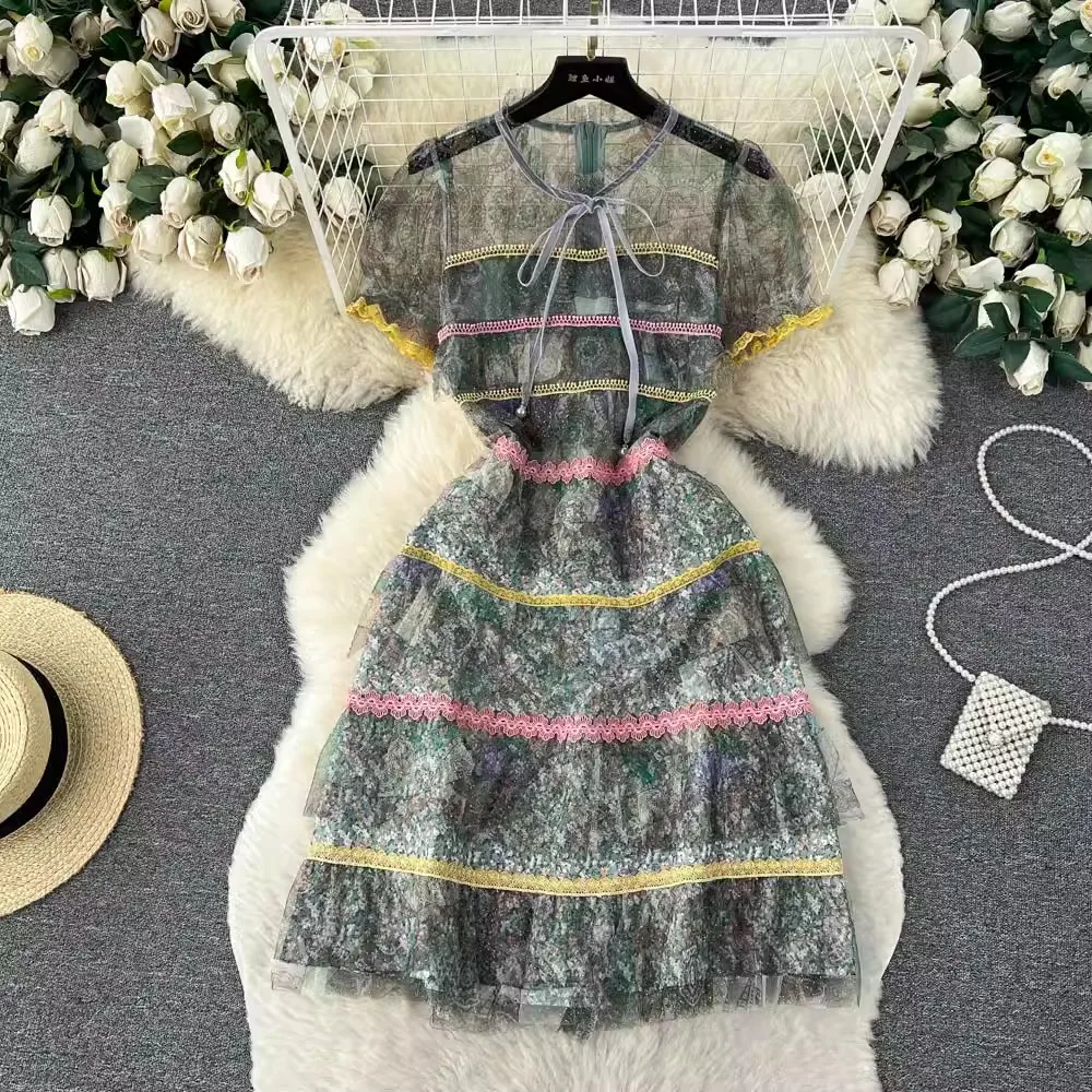 Runway Fashion Vintage Embroidery Female Bow Neck Short Sleeve High Waist Mesh Patchwork Elegant Party Mini Dress Vestido T6928
Runway Fashion Vintage Embroidery Female Bow Neck Short Sleeve High Waist Mesh Patchwork Elegant Party Mini Dress Vestido T6928