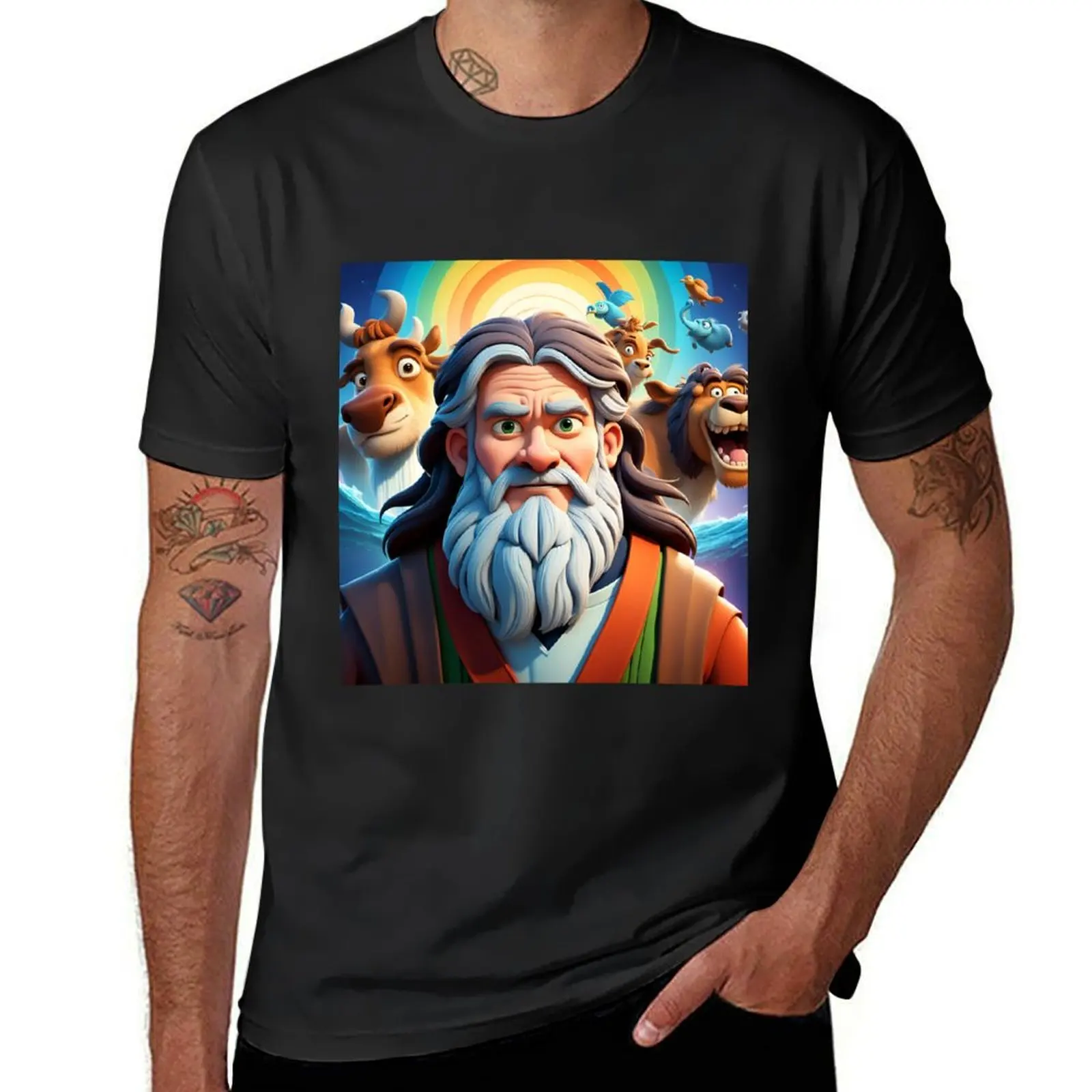 

Bible Noah ark Characters T-Shirt blacks sports fans hippie clothes funnys designer t shirt men