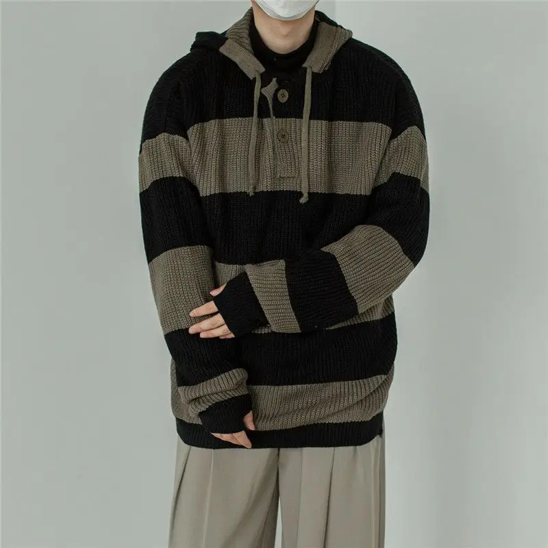 Fashion Korean style warm striped knitted men sweater with winter thickened y2k street couple personality retro sports hoodie
Fashion Korean style warm striped knitted men sweater with winter thickened y2k street couple personality retro sports hoodie