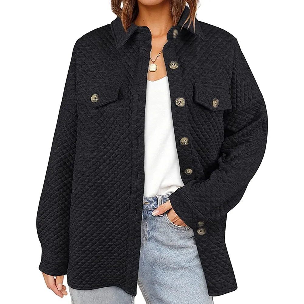 Women Autumn Winter Jackets Long Sleeve BatwTops Cardigan Shirt Button Down Loose Jackets Casual Diamond Pocket Women's Jacket
Women Autumn Winter Jackets Long Sleeve BatwTops Cardigan Shirt Button Down Loose Jackets Casual Diamond Pocket Women's Jacket