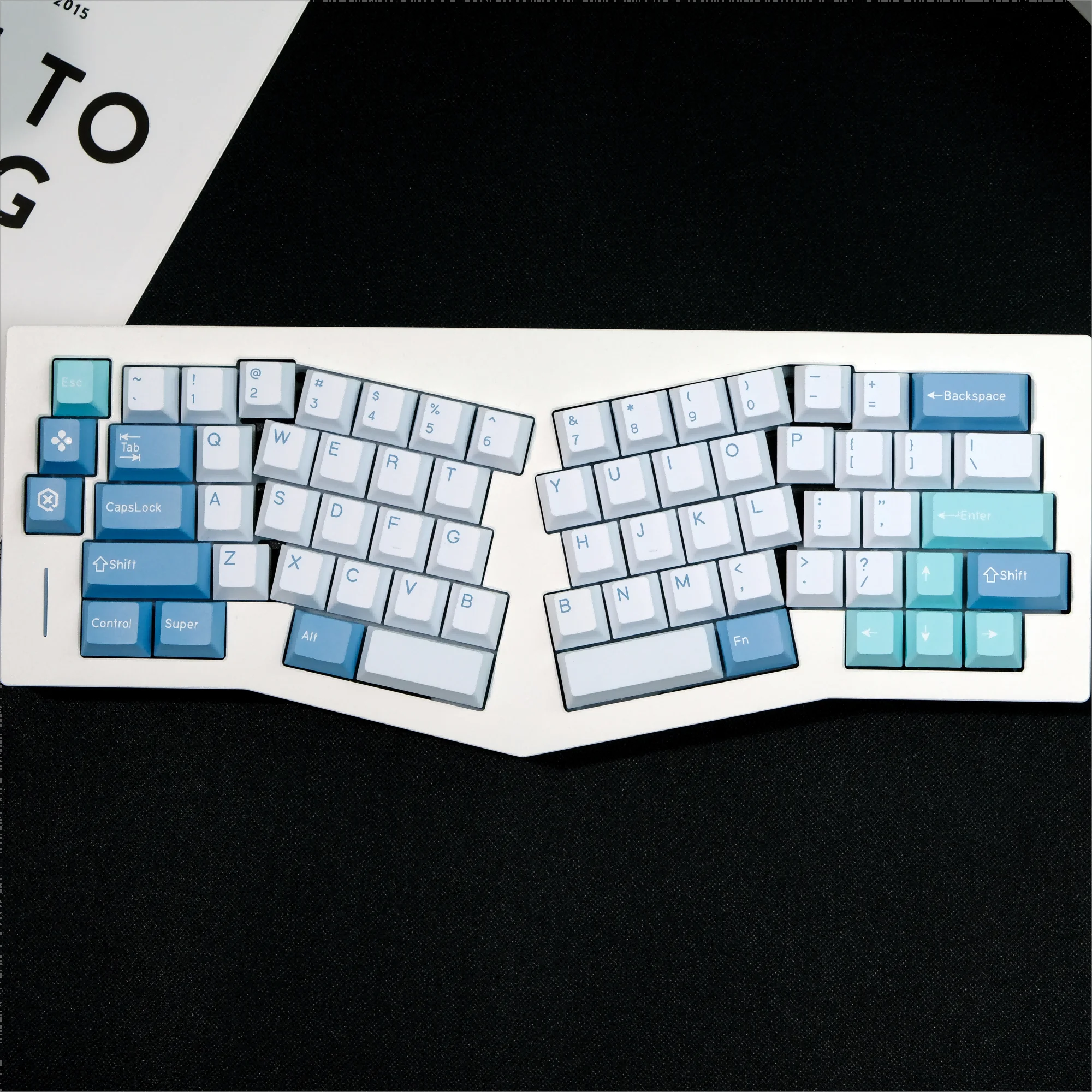 

170 Keys QX GMK Shoko Keycaps PBT Double Shot Cherry Profile Blue White Color for 61 64 68 87 96 980 104 108 Mechanical Keyboard