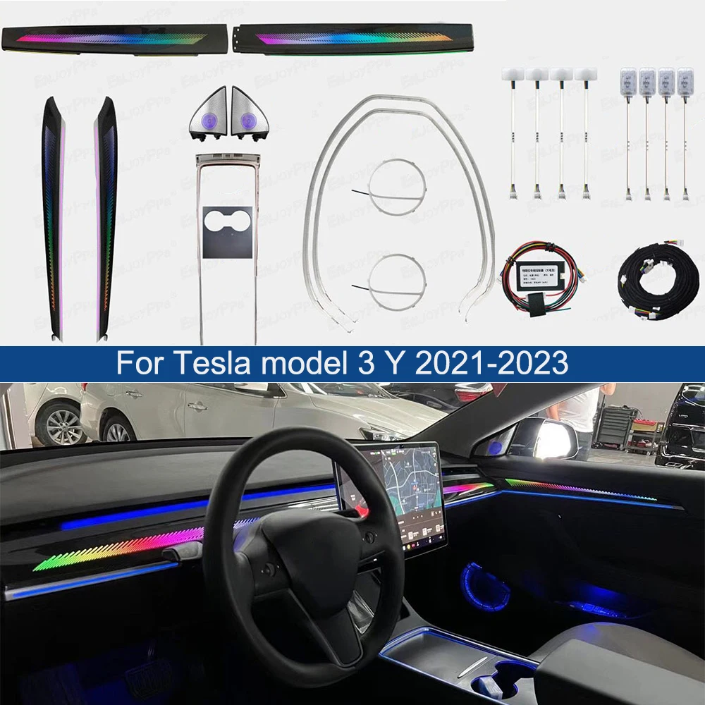Full set for Tesla model 3/Y 2021-2023 dragon scale atmosphere lamp door trim panel carving ambient lamp tweeter cover glow neon
Full set for Tesla model 3/Y 2021-2023 dragon scale atmosphere lamp door trim panel carving ambient lamp tweeter cover glow neon