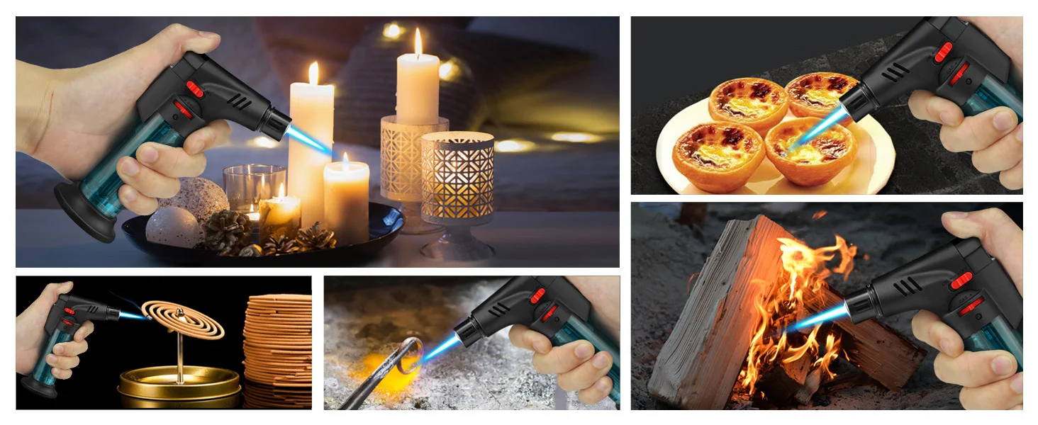 4 Pack Torch Lighters, Jet Flame, Butane Gas, Mini Refillable Windproof Lighters for Candles, Fireplace, Grill, Kitchen 2025 New 4 Pack Torch Lighters, Jet Flame, Butane Gas, Mini Refillable Windproof Lighters for Candles, Fireplace, Grill, Kitchen 2025 New