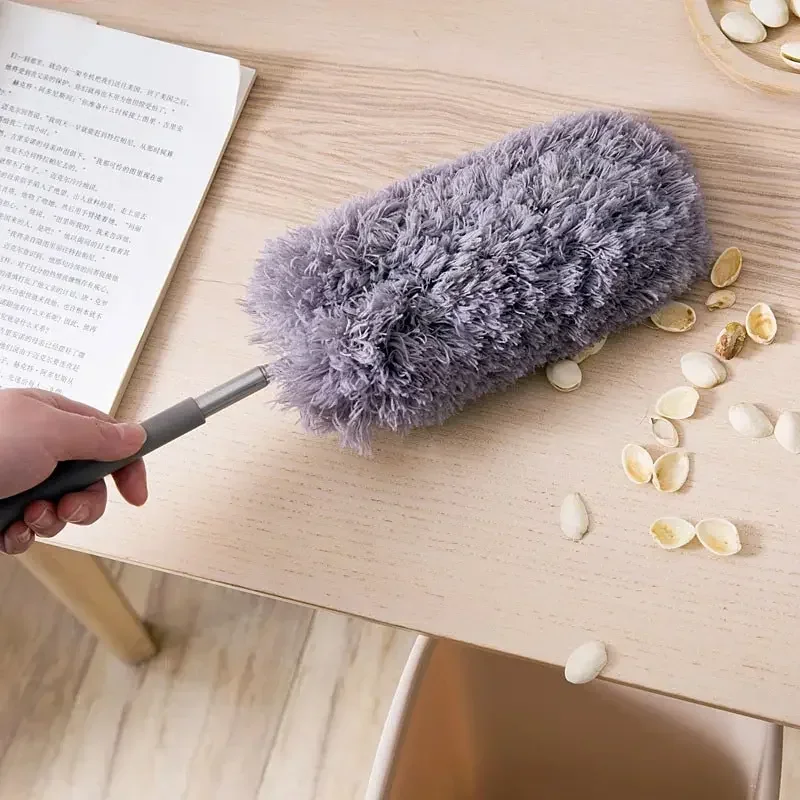 

Retractable Duster Stainless Steel Long Handle Dusting Brush Car Household Cleaning Tools Microfiber Dust Chicken Feather