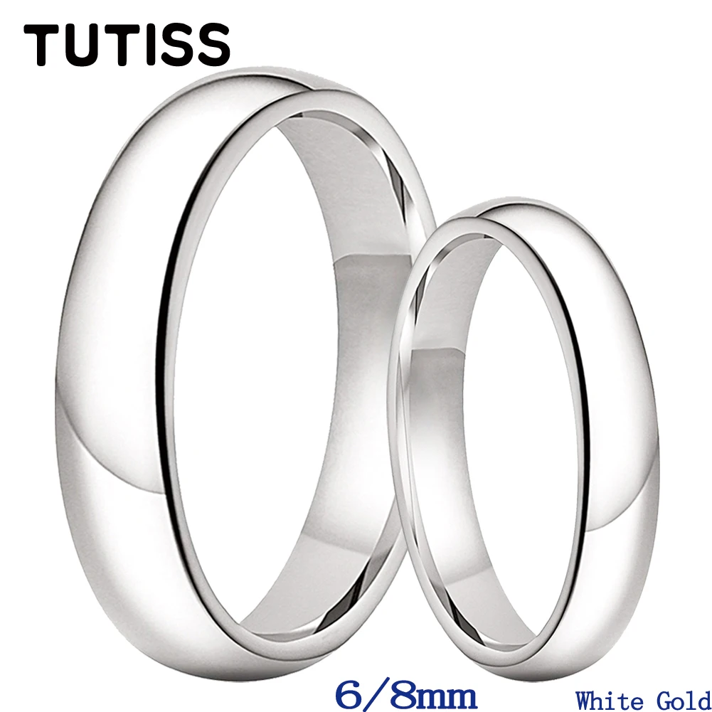 

TUTISS 4/6mm Men Women Tungsten Couple Ring Smart Wedding Band Domed Polished Shiny Comfort Fit