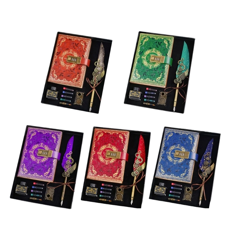 Delicate Gift Set Password Lock Journal PU Leathers Cover Combination Lock Personal Diary Digital Lock Notebook Umbrella
Delicate Gift Set Password Lock Journal PU Leathers Cover Combination Lock Personal Diary Digital Lock Notebook Umbrella