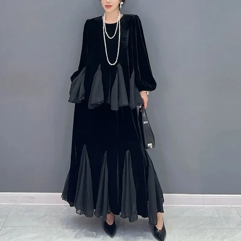 2024 Spring Autumn New Black Two Piece Set Personalized Splicing Irregular Casual Half Skirt Gold Velvet Matching Sets LX502S
2024 Spring Autumn New Black Two Piece Set Personalized Splicing Irregular Casual Half Skirt Gold Velvet Matching Sets LX502S