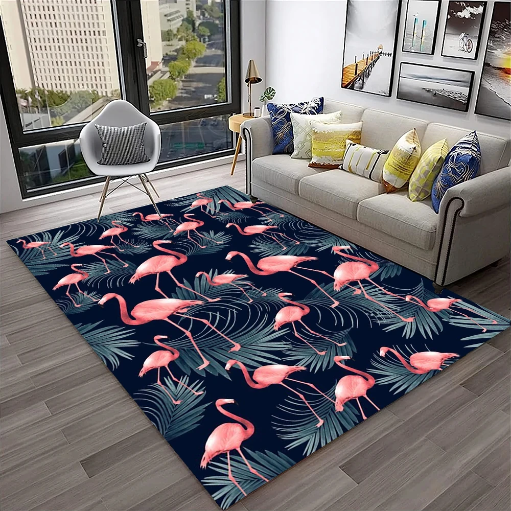 

Flamingo Carpet Tropical Animal Print Area Rug for Bathroom Living Room Bedroom Decor Non-slip Floor Mat Home Entrance Doormat