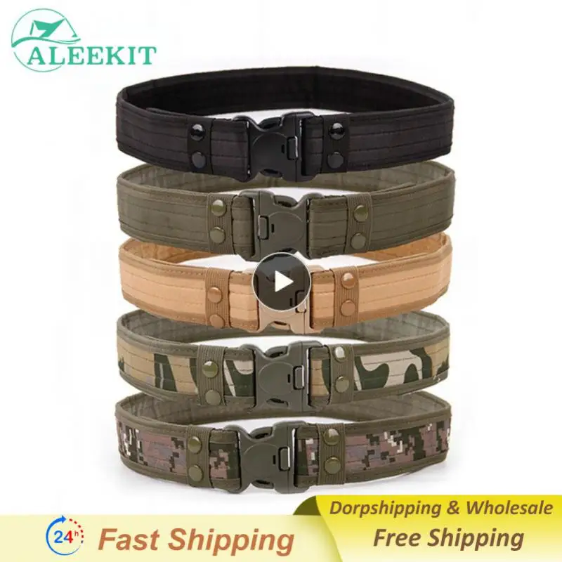

Quick Release Military Tactical Belt Army Style Combat Belts Fashion Men Camouflage Canvas Waistband Outdoor Hunting Waist Strap