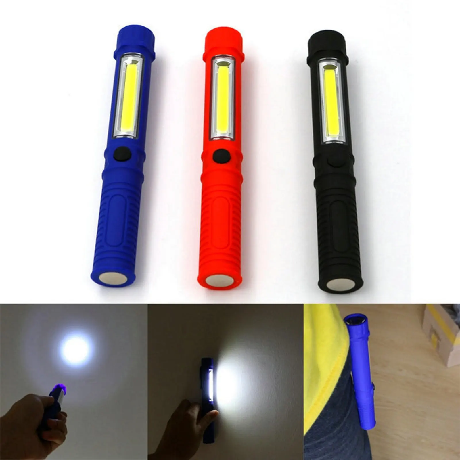 COB LED Work Flashlight Magnetic Base and Clip Multi-Function Pocket Pen Light Inspection Work Light Car Repair Tool
COB LED Work Flashlight Magnetic Base and Clip Multi-Function Pocket Pen Light Inspection Work Light Car Repair Tool