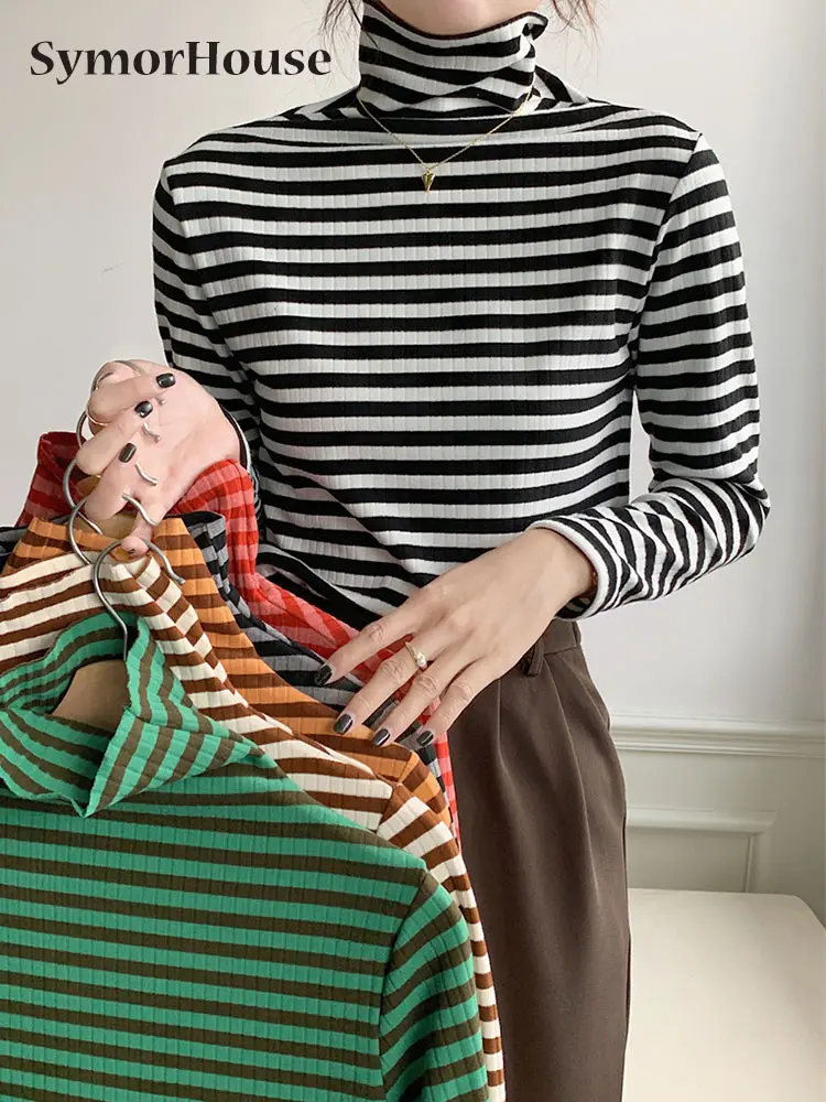 Autumn Winter Striped Turtleneck Sweater Women Fashion Long Sleeve Basic Knitwear Jumper Slim Tops Knitted Pullover Female
Autumn Winter Striped Turtleneck Sweater Women Fashion Long Sleeve Basic Knitwear Jumper Slim Tops Knitted Pullover Female