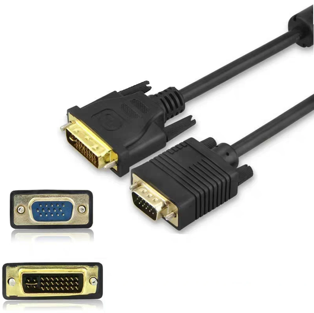 

DVI to VGA cable 24+5 male to male high-definition graphics card video signal connection cable DVI-D computer adapter 15 pin