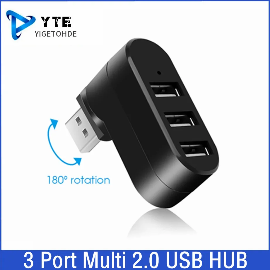 

3 Port Multi 2.0 USB HUB Mini USB Hub High Speed Rotate Splitter Adapter For Laptop Notebook For PC Computer Accessories