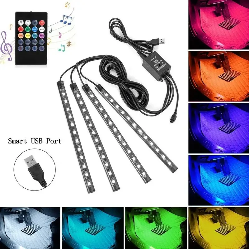 LED Car Ambient Lights Interior For Cars Inside DC 12V Remote Control USB LED Decorative Lights Colorful Atmosphere Lights
LED Car Ambient Lights Interior For Cars Inside DC 12V Remote Control USB LED Decorative Lights Colorful Atmosphere Lights