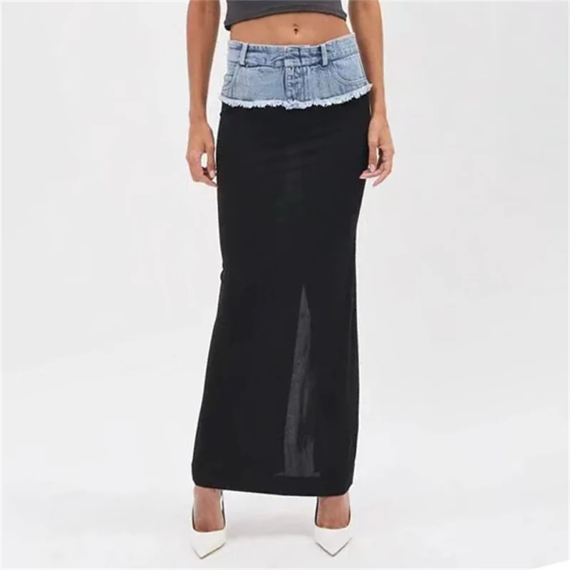 New Summer 2023 Women's Skirt Vintage Contrast Stitching Denim Half Length Skirt Korean Fashion Cotton Mini Skirt y2k Long Dress
New Summer 2023 Women's Skirt Vintage Contrast Stitching Denim Half Length Skirt Korean Fashion Cotton Mini Skirt y2k Long Dress