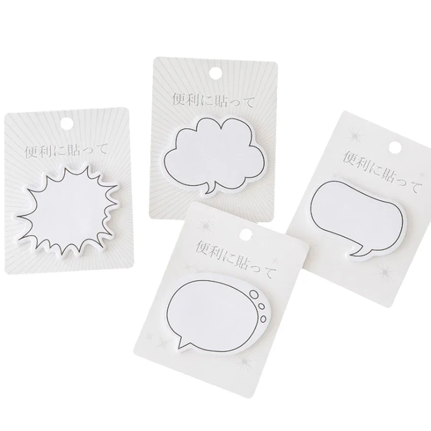 

1pack/lot White Simple Japanese Dialogue Box Series Notes N times Sticky Note Memo Pad Bookmark School Office Supply