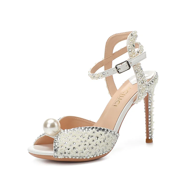 Spring and Summer Fish Mouth Pearl Water Diamond Thin High Heels Wedding Shoes Banquet Dress Versatile Large Size Womens Sandals
Spring and Summer Fish Mouth Pearl Water Diamond Thin High Heels Wedding Shoes Banquet Dress Versatile Large Size Womens Sandals