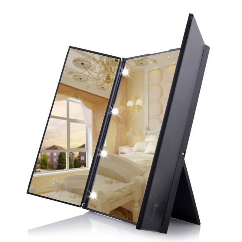 Portable LED Light Makeup Mirror Vanity Lights Compact Make Up Pocket Mirrors Vanity Cosmetic Hand Folding Led Mirror Lamp
Portable LED Light Makeup Mirror Vanity Lights Compact Make Up Pocket Mirrors Vanity Cosmetic Hand Folding Led Mirror Lamp
