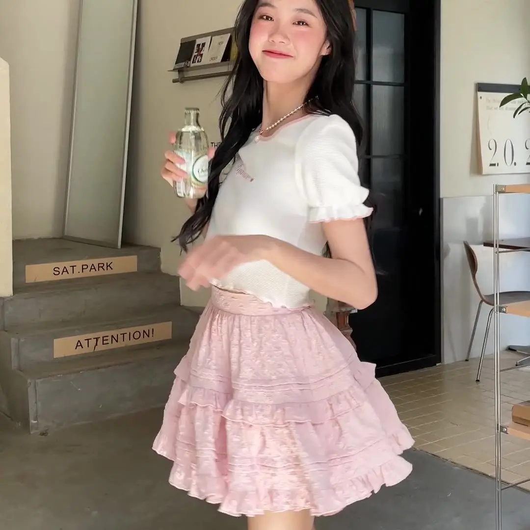 Pink Half Skirt Women's Sweet Japanese Summer New High Waist A-line Half Skirt Princess Fluffy Cake Short Skirt
Pink Half Skirt Women's Sweet Japanese Summer New High Waist A-line Half Skirt Princess Fluffy Cake Short Skirt