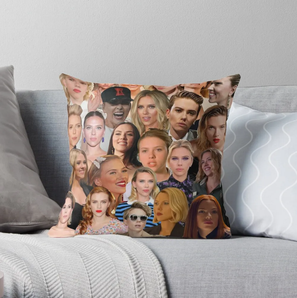 

Scarlett Johansson Photo Collage Throw Pillow Cushion child pillow case