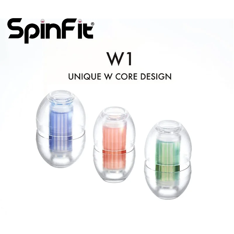 

SpinFit W1 Silicone Ear Tips Eartips Patented Medical-Grade Double W-Shaped Tube Core for Earphone nozzle Diameter from 5-6mm