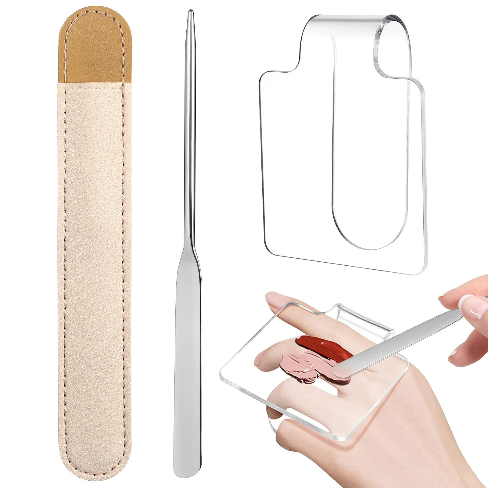Palette Makeup Spatula Clear Fingernail Polish Foundation for Mixing Handheld Acrylic Tray Foundations Gel
Palette Makeup Spatula Clear Fingernail Polish Foundation for Mixing Handheld Acrylic Tray Foundations Gel