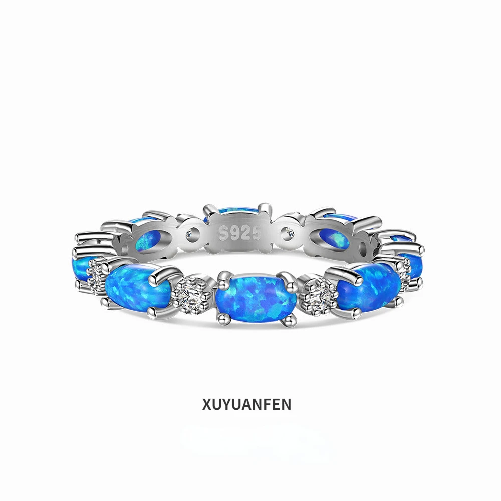 

XUYUANFEN Japanese and Korean New S925 Sterling Silver Australian Gemstone Ring with Unique Design for Female Crowd