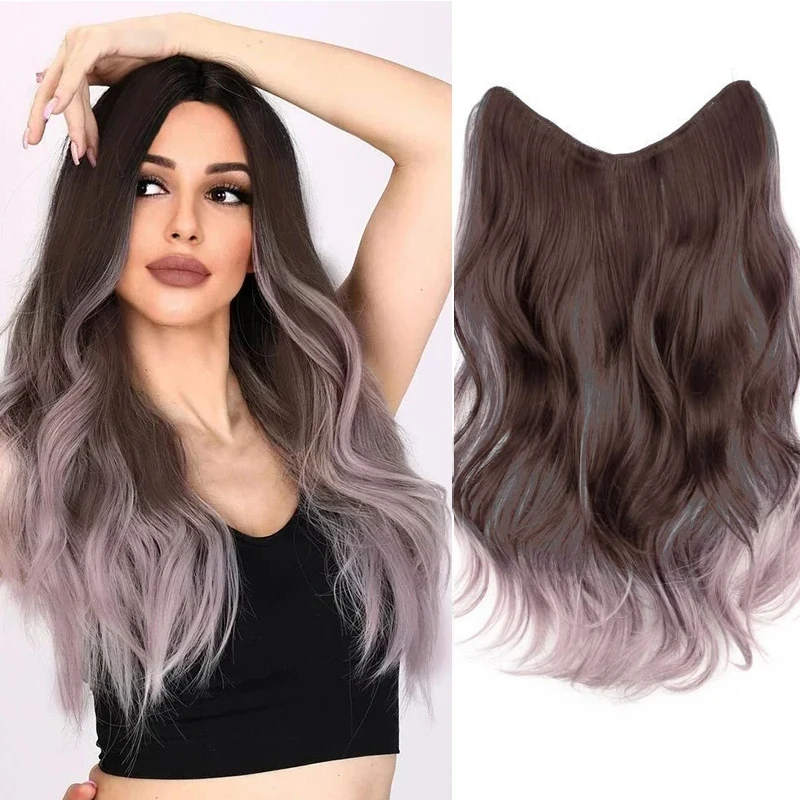 20 Inch Curly Hairpiece Extensions Long 5 Clip in Fake Hair for Women Ombre Brown Pink Synthetic Natural Wave False Hair Pieces 
20 Inch Curly Hairpiece Extensions Long 5 Clip in Fake Hair for Women Ombre Brown Pink Synthetic Natural Wave False Hair Pieces