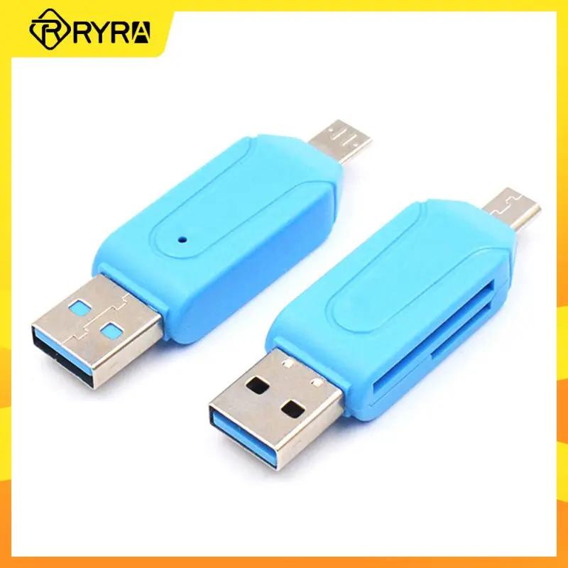 

RYRA 1PC Random Color 2 In 1 USB 2.0 OTG Memory Card Reader Adapter Universal Micro USB TF SD Card Reader For Phone Laptop