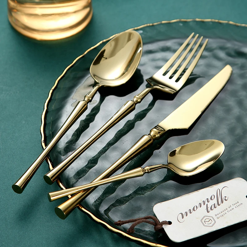 24pieces Stainless Steel Gold Tableware Cutlery Set Spoon Knife Fork Kitchen Serving Utensiles Dishwasher Safe Dropshipping
24pieces Stainless Steel Gold Tableware Cutlery Set Spoon Knife Fork Kitchen Serving Utensiles Dishwasher Safe Dropshipping