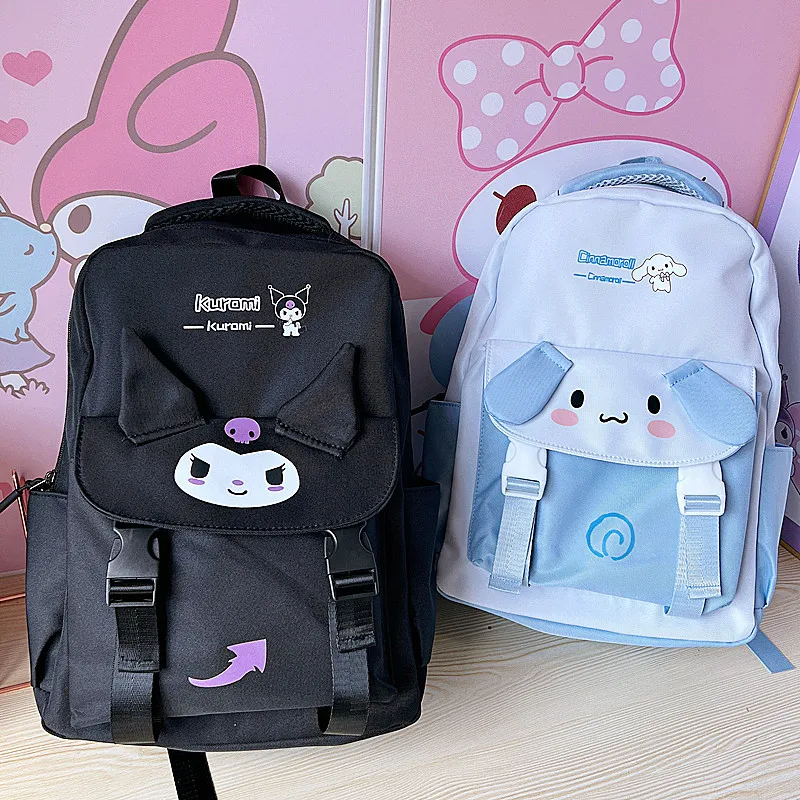 

Cartoon Sanrio Backpack Cinnamoroll Accessories Cute Kawaii Anime Portable Traveling Shoulder Bag Organizer Toys for Girls Gift