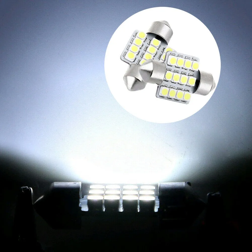 License Plate Light Low Power Consumption 31mm Festoon Dome Lightbulbs 2 Pack with Ultra Bright 12 SMD LED Lights
License Plate Light Low Power Consumption 31mm Festoon Dome Lightbulbs 2 Pack with Ultra Bright 12 SMD LED Lights