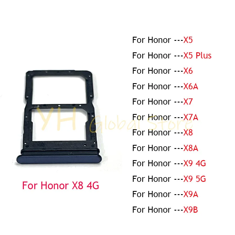 

20PCS For Huawei Honor X5 X6 X7 X8 X9 X6A X7A X8A X9A X9B Plus Sim Card Slot Tray Holder Sim Card Reader Socket Repair Parts