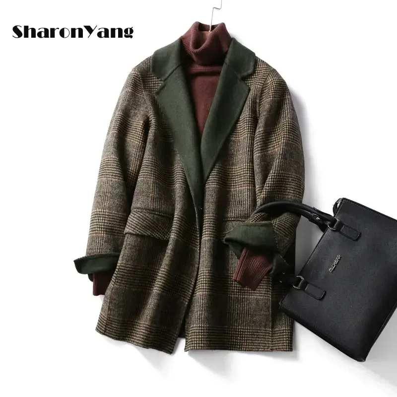 Wool Coat Women High-quality Winter Coats for Women Hand Made Outwear Woman Plaid Jacket Thicken Reversible Wool Coat
Wool Coat Women High-quality Winter Coats for Women Hand Made Outwear Woman Plaid Jacket Thicken Reversible Wool Coat