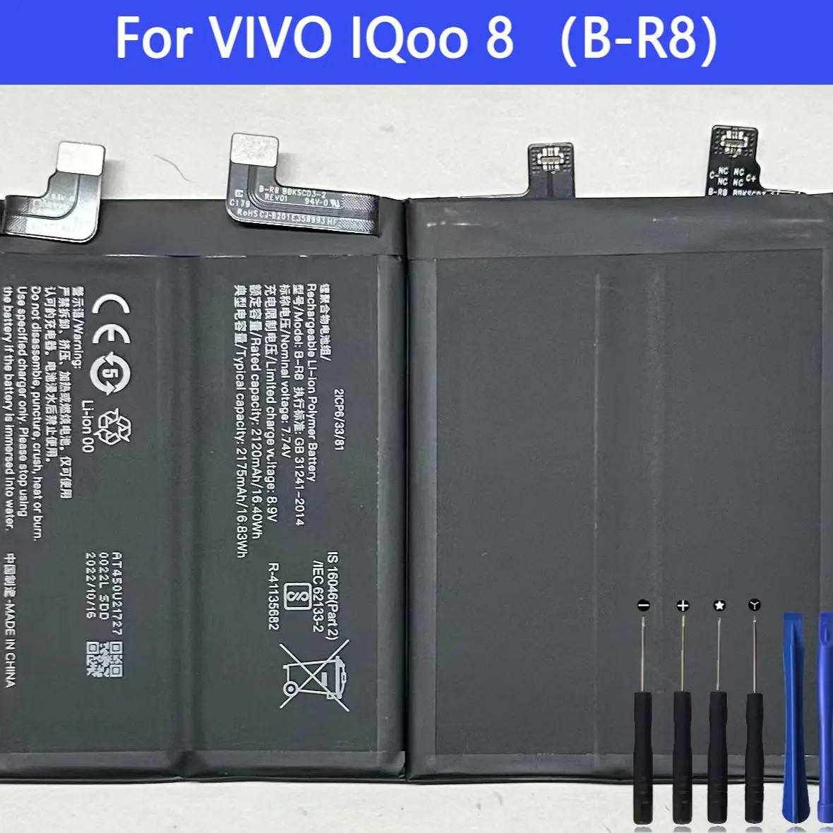 

B-R8 Battery For VIVO iQoo 8 Repair Part Original Capacity Mobile Phone Batteries Bateria