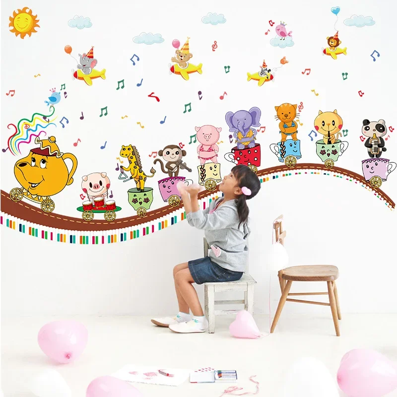 Animal train wall stickers cartoon children 's room kindergarten music classroom wall decoration stickers
Animal train wall stickers cartoon children 's room kindergarten music classroom wall decoration stickers
