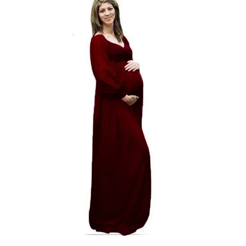 

Long Lace Maternity Photography Props Dresses Sexy Fancy Pregnancy Dress Photo Shoot Clothes For Pregnant Women Maxi Gown