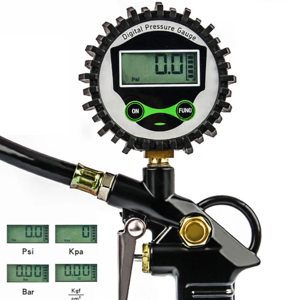 

Digital Tire Inflator With Pressure Gauge Air Chuck With Rubber Hose Quick Connect Coupler Car Accessories.Wholesale