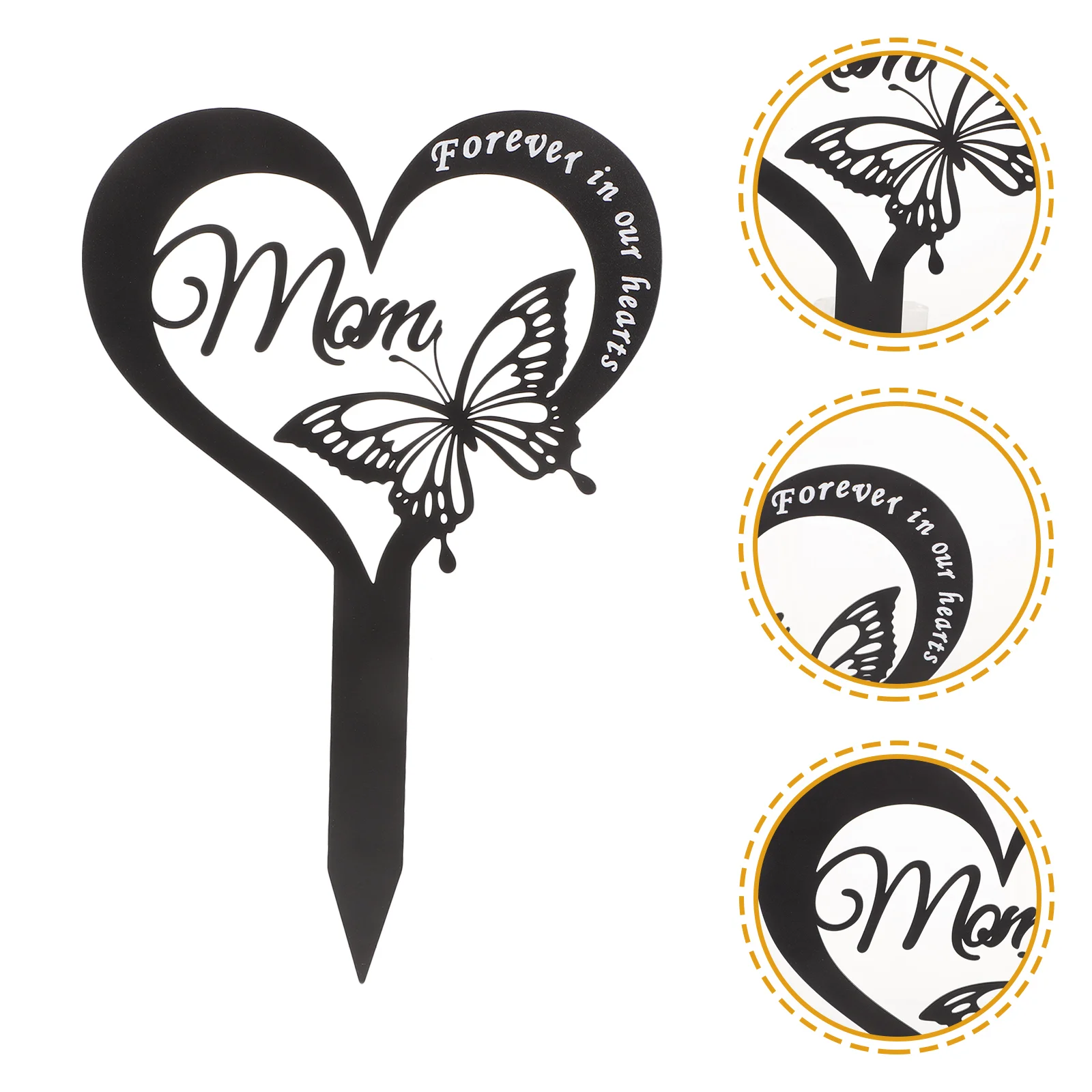 Cemetery Decor Metal Grave Marker Mom Memorial Garden Pile Butterfly Plaque (Black) Stake Heart-shaped Mother
Cemetery Decor Metal Grave Marker Mom Memorial Garden Pile Butterfly Plaque (Black) Stake Heart-shaped Mother