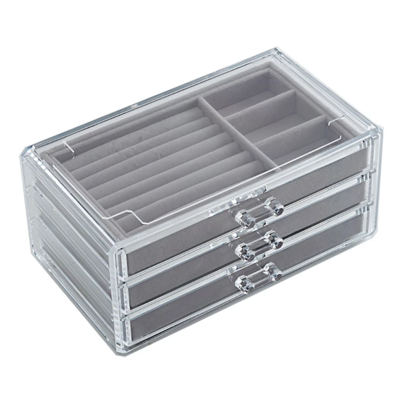 Acrylic Jewelry Box 3 Drawers Jewelry Box Earrings Ring Necklace Bracelet Display Box Gift Ladies Girl 97QE
Acrylic Jewelry Box 3 Drawers Jewelry Box Earrings Ring Necklace Bracelet Display Box Gift Ladies Girl 97QE
