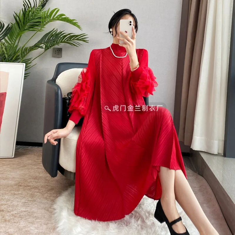 Miyake Pleated Heavy Industry Disc Flower Dress Women's Spring Autumn Solid Color Temperament Loose Plus Size Women's Long Skirt
Miyake Pleated Heavy Industry Disc Flower Dress Women's Spring Autumn Solid Color Temperament Loose Plus Size Women's Long Skirt