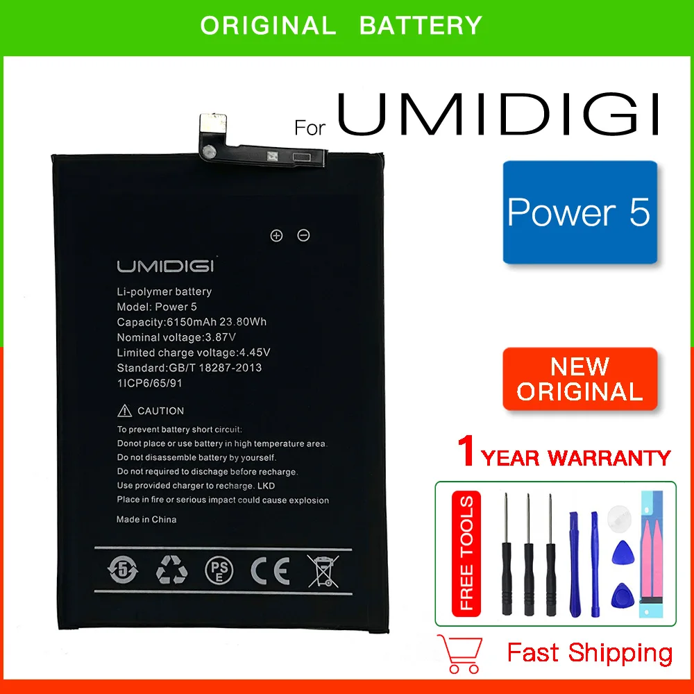 

100% Original 6150mAh Power 5 Mobile Phone Replacement Battery For UMI Umidigi Power 5 Bison X10 Bison X10 Pro phone Batteria