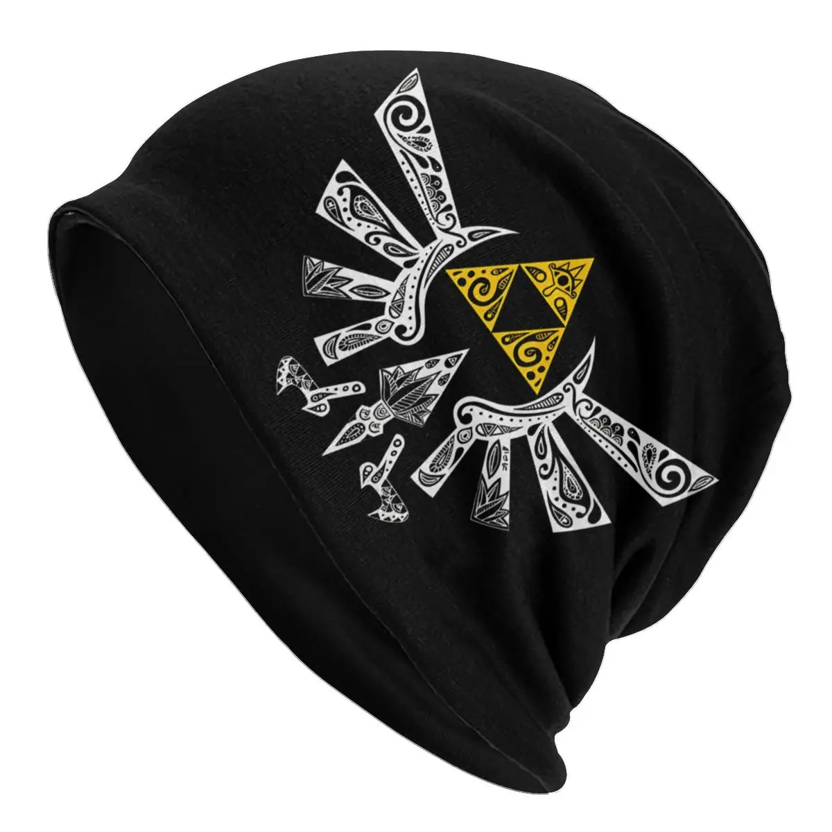 

Zeldas Legend Game Skullies Beanies Caps White And Gold Thin Hat Sport Sports Bonnet Hats for Men Women