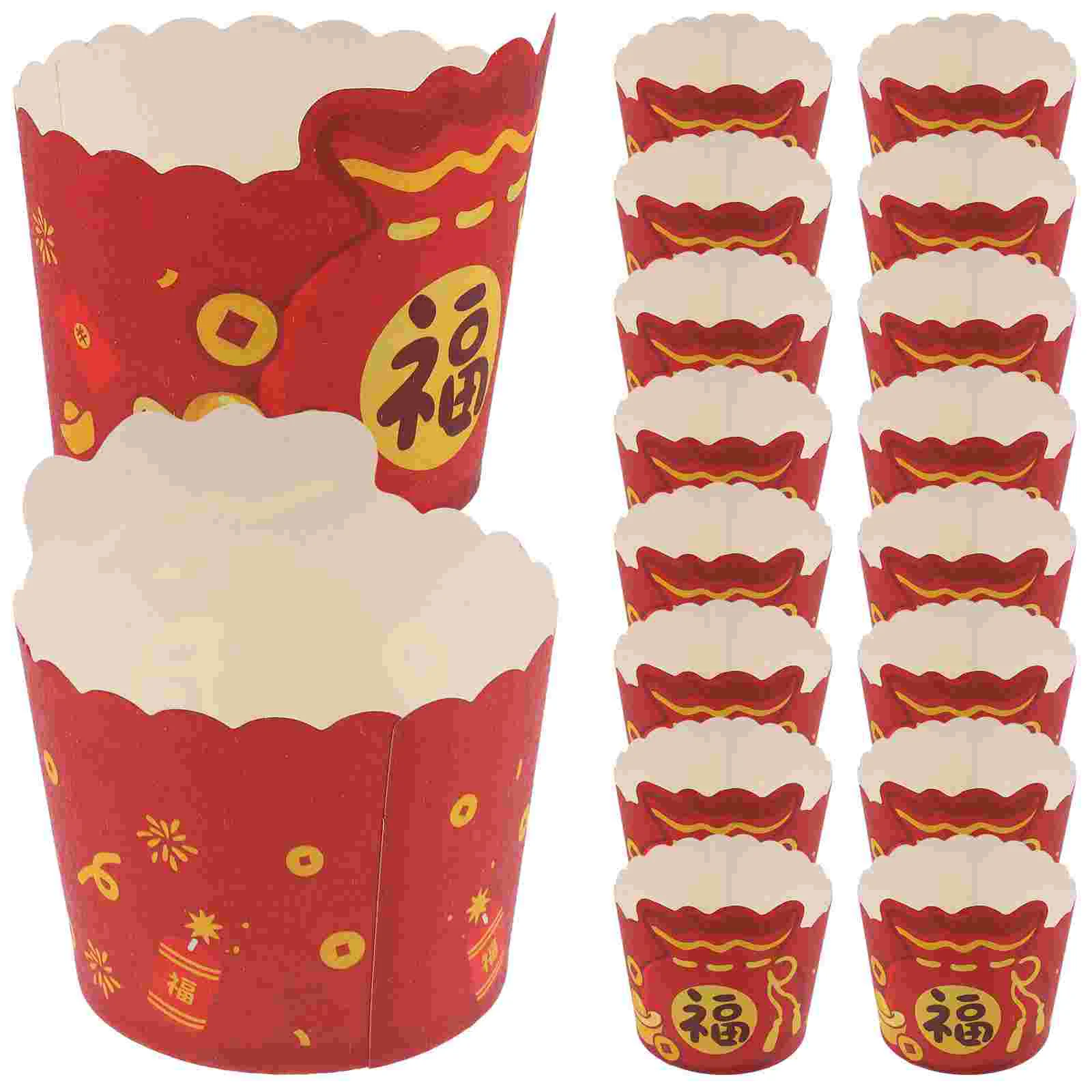 

Chinese New Year Cupcake Liners 50Pcs 2024 Year Dragon Paper Baking Cups Muffin Cases Cupcake Wrapper Parchment Paper Lunar New